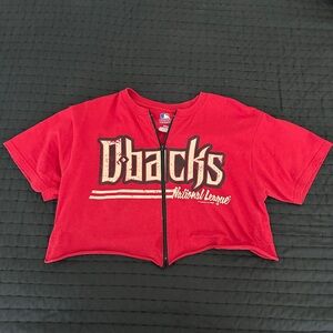 Vintage Dbacks Zipper Crop Top